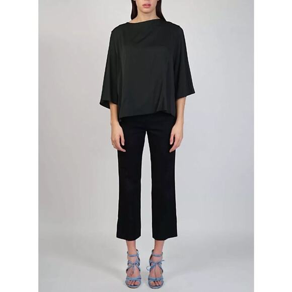 The Row Pants - NWT $690 THE ROW Seloc Crop Stretch Cotton Straight Size 8 Dress Pants